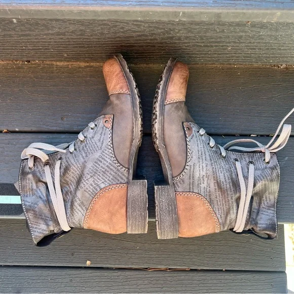 RIEKER BROWN TAN COMBAT BOOTS SIZE 39 NEW - Picture 7 of 11
